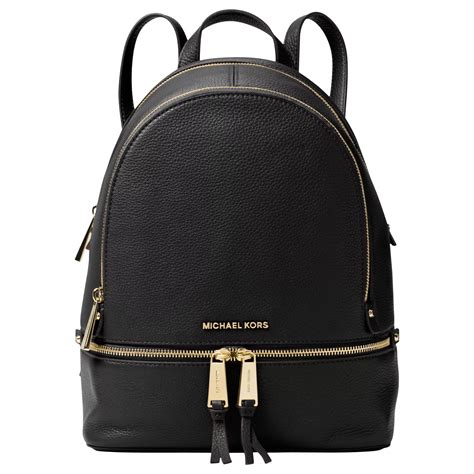 michael kors black leather backpack.